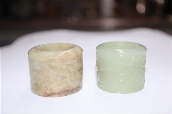 Six Chinese jade archers rings